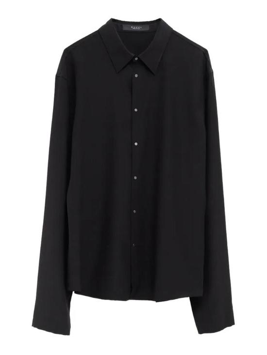 26FW 구찌 웹 디테일 코튼 팝린 셔츠 874067ZAU8N1000 BLACK