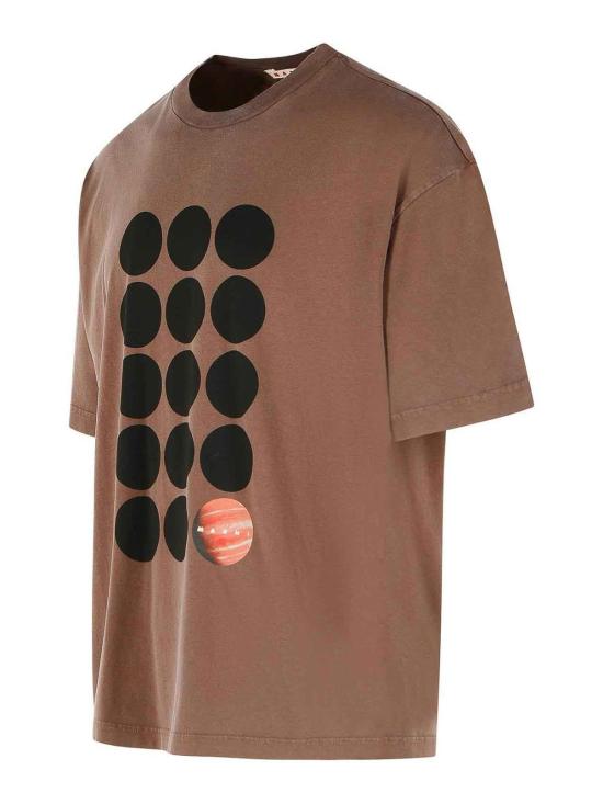 26FW 마르니 반팔 티셔츠 HUJY0001GPUSCZ46PRM53 BROWN - MARNI