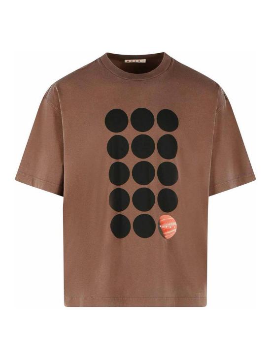 26FW 마르니 반팔 티셔츠 HUJY0001GPUSCZ46PRM53 BROWN