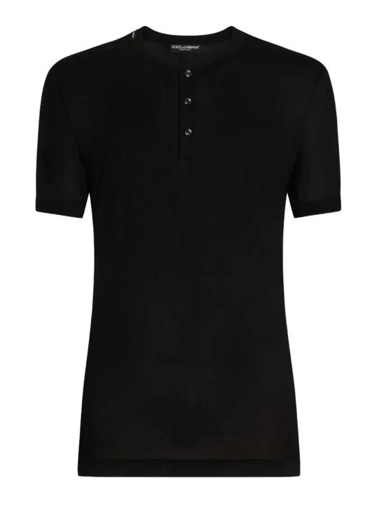 26FW 돌체앤가바나 세라피노 실크 티셔츠 G8QK3TG7P0FN0000 BLACK
