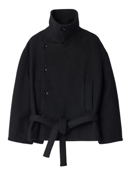 26FW 르메르 울 알파카 숏 랩 코트 CO1165LF1700BK999 BLACK