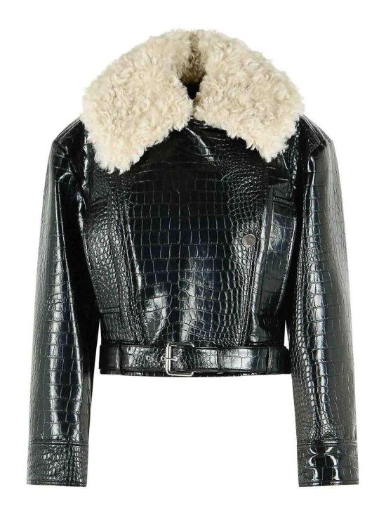 26FW 스포트막스 가죽 자켓 2622086062002 BLACK