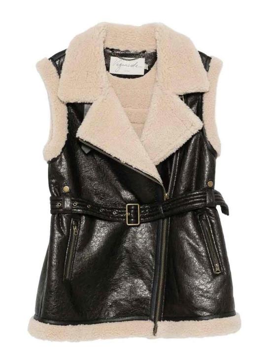 26FW 어반코드 베스트 BJ20456DARKBROWNCREAM BLACK