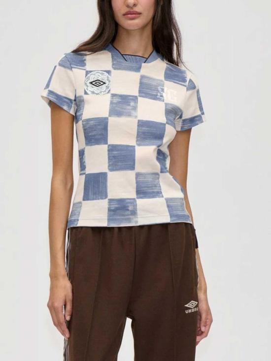 26FW 스티네 고야 반팔 티셔츠 SGEX26T3012585CHECKS LIGHT BLUE - STINE GOYA