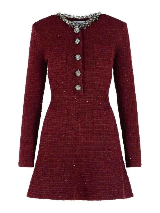 26FW 셀프 포트레이트 원피스 SC26152SBUBURGUNDY DARK RED