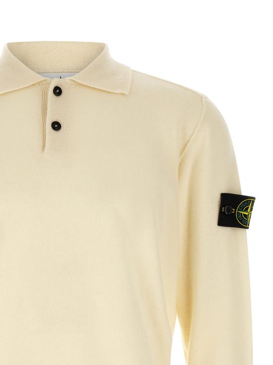 26FW 스톤 아일랜드 니트웨어 Rws 니트 폴로 셔츠 스웨터 및 가디건 화이트 - STONE ISLAND