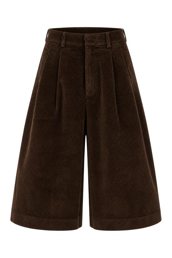 26FW 트루 에비뉴 숏팬츠 RIVARIBBEDVELVET DARKBROWN DARK BROWN
