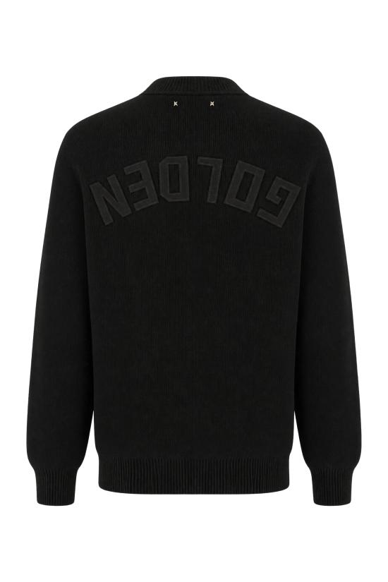 26FW 골든구스 Golden 레터링 밀리터리 크루넥 스웨터 GMP00841P001972 90100 BLACK - GOLDEN GOOSE