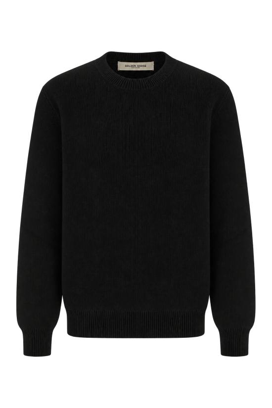 26FW 골든구스 Golden 레터링 밀리터리 크루넥 스웨터 GMP00841P001972 90100 BLACK