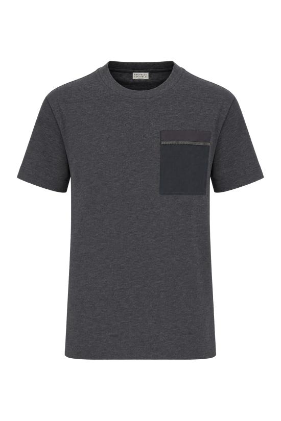 26FW 브루넬로 쿠치넬리 반팔 티셔츠 M0T81B2M10 C8127 ANTHRACITE