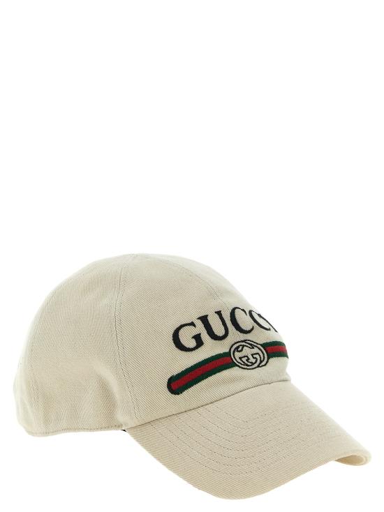 26FW 구찌 인터로킹 G 웹 자수 베이스볼 캡 인터로킹 G 웹 자수 베이스볼 캡 8757364HBKH9779 White - GUCCI