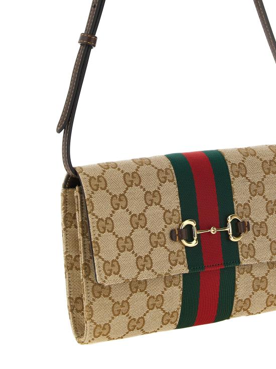 26FW 구찌 홀스빗 웹 스트랩 지갑 867120FAF889645 Beige - GUCCI
