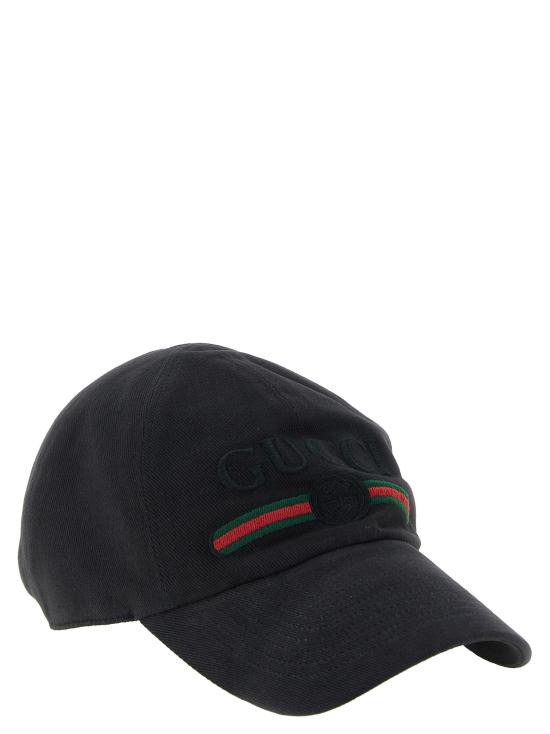 26FW 구찌 인터로킹 G 웹 자수 베이스볼 캡 인터로킹 G 웹 자수 베이스볼 캡 8757364HBKG1060 Black - GUCCI