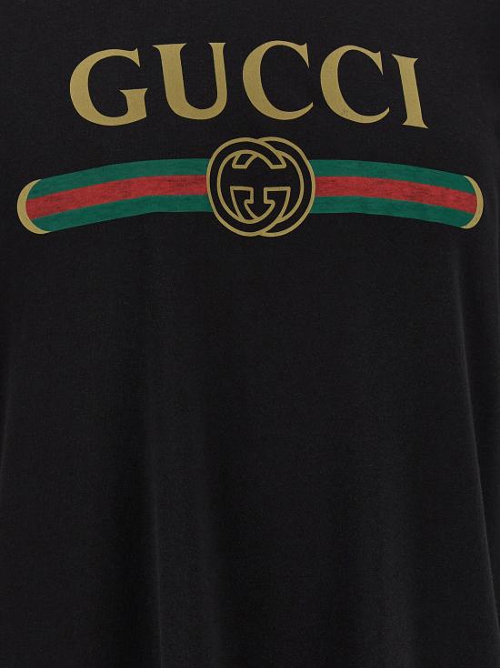 26FW 구찌 프린트 실크 저지 티셔츠 프린트 실크 저지 티셔츠 864626XJHUF1152 Black - GUCCI