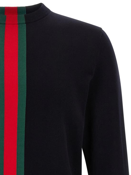 26FW 구찌 웹 인타르시아 니트 코튼 스웨터 875177XKFPC4152 Blue - GUCCI