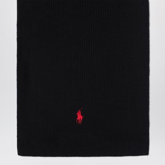 26FW 폴로 랄프로렌 포니 로고 자수 립 니트 스카프 710886136001WO Black - POLO RALPH LAUREN