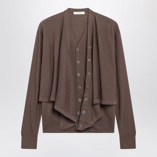 26FW 르메르 트롱프 뢰유 메리노 울 가디건 PO0056LK1063 Brown