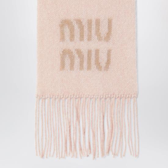 26FW 미우미우 울 모헤어 머플러 5FS0622CQD Pink - MIU MIU