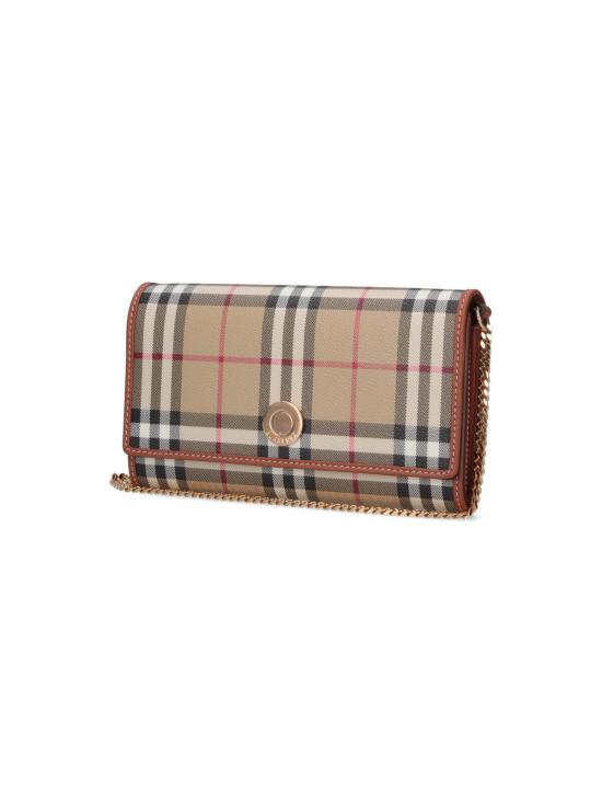 26FW 버버리 체크 체인 스트랩 월렛 8109798 A9534 BEIGE - BURBERRY