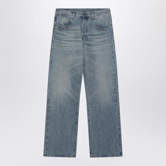 26FW 구찌 홀스빗 플레어 코튼 데님 팬츠 860844XDDI3 Light blue
