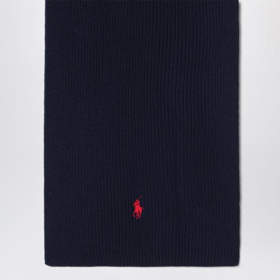 26FW 폴로 랄프로렌 포니 로고 자수 립 니트 스카프 710886136002WO Blue - POLO RALPH LAUREN