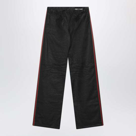 26FW 구찌 웹 디테일 코팅 코튼 트윌 데님 팬츠 A006GGXDDH3 Black - GUCCI