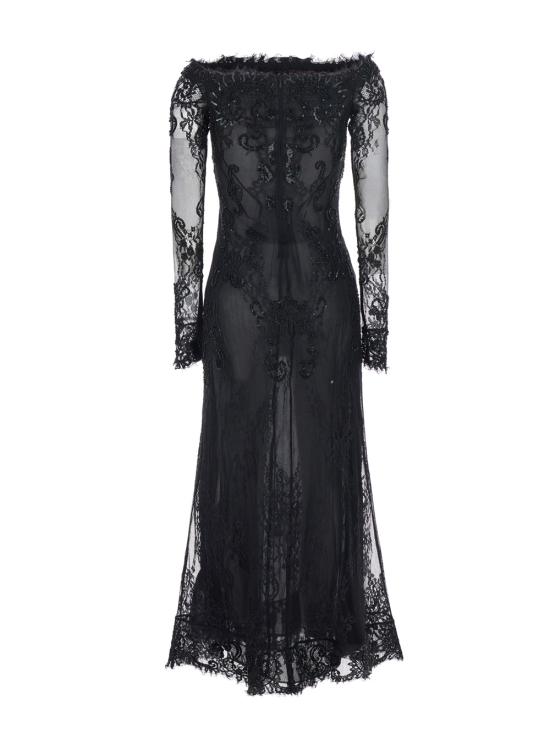 26FW 블루마린 롱 원피스 RF6063J161622222 Black - BLUMARINE