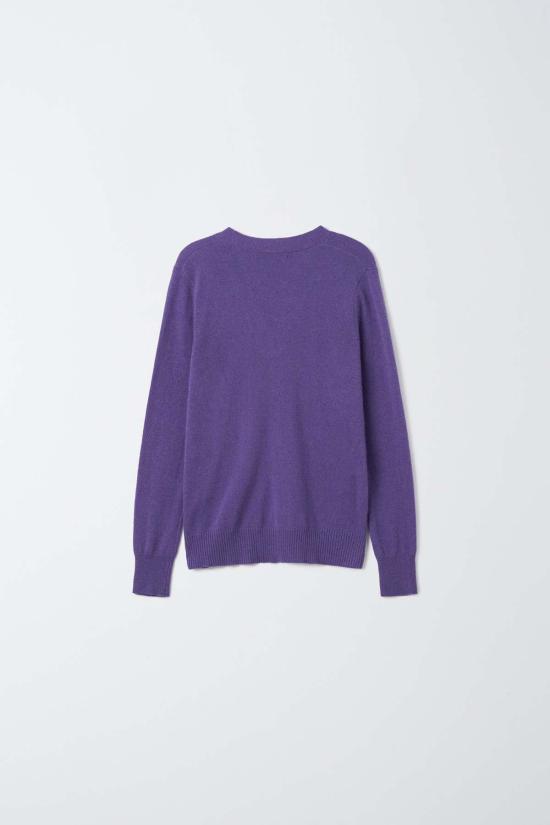  퓨어 캐시미어 엔와이씨 스웨터 퓨어캐시미어 NYC 블랑카 캐시미어 V넥 버튼  라일락 - PURECASHMERE NYC