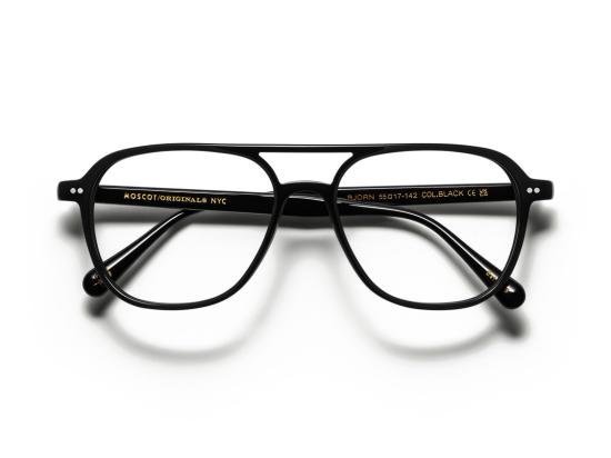 25FW 모스콧 선글라스 Or-Bjo-O 더블 브릿지 에비에이터 블랙 아세테이트 - MOSCOT