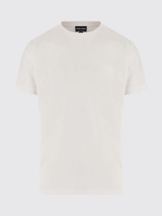 26FW 조르지오 아르마니 반팔 티셔츠 6GSM90SJRQZ U0006 White - GIORGIO ARMANI
