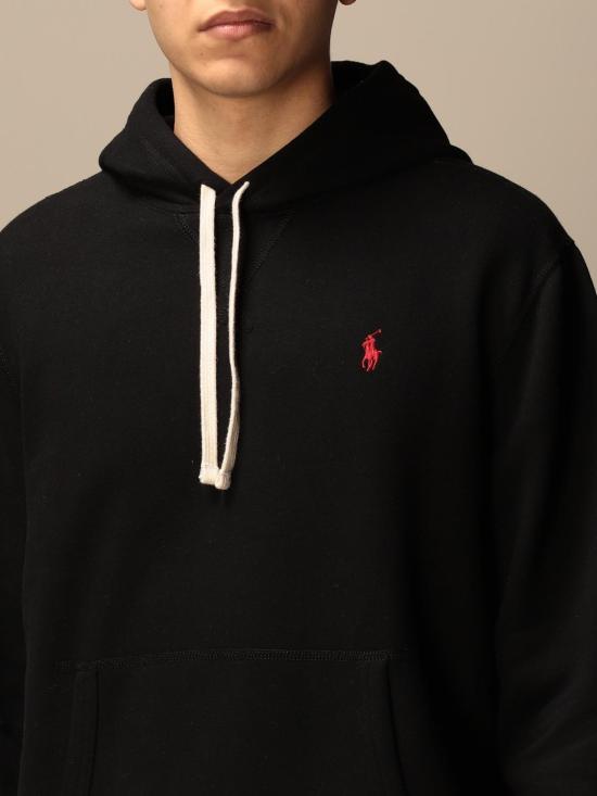 26FW 폴로 랄프로렌 포니로고 자수 후드 티셔츠 710766778 008 Black - POLO RALPH LAUREN