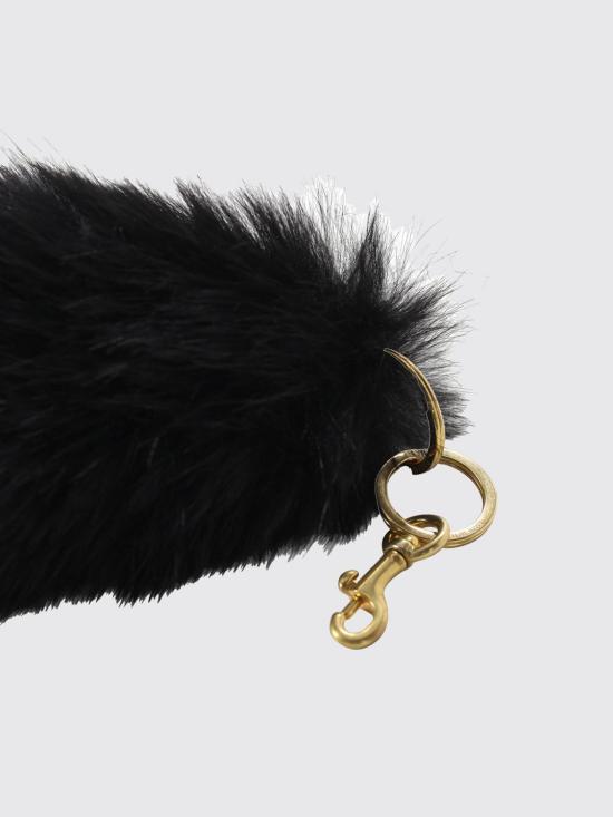 26FW 발렌시아가 플러시 텍스타일 테일 참 키링 8735242ACNK 1000 Black - BALENCIAGA