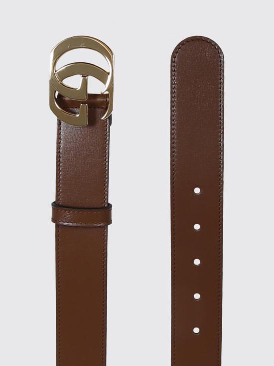 26FW 구찌 컷 GG 마몽 가죽 벨트 874724AAG99 2521 Brown - GUCCI