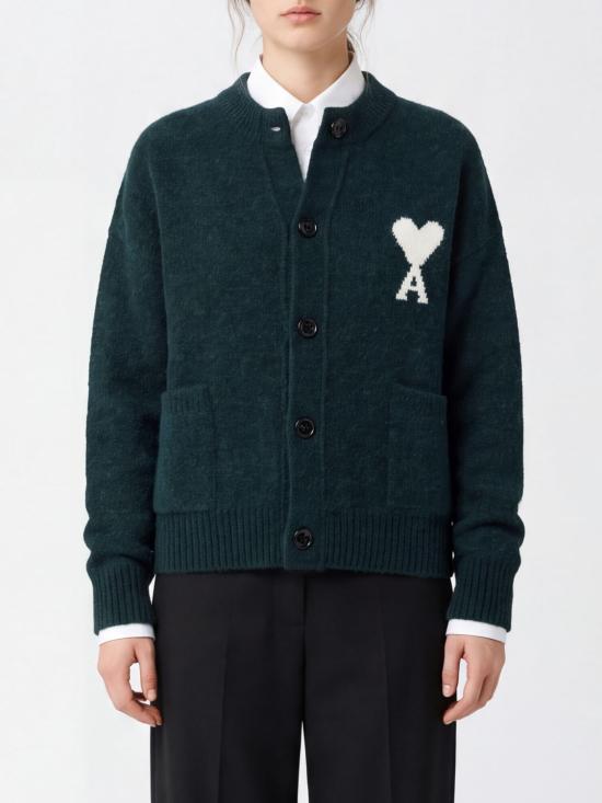 26FW 아미 ADC 하트 인타르시아 알파카 니트 가디건 UKC366KN0135 A279 Green