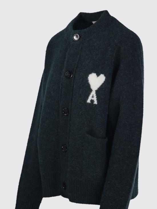 26FW 아미 ADC 하트 인타르시아 알파카 니트 가디건 UKC366KN0135 A279 Green - AMI