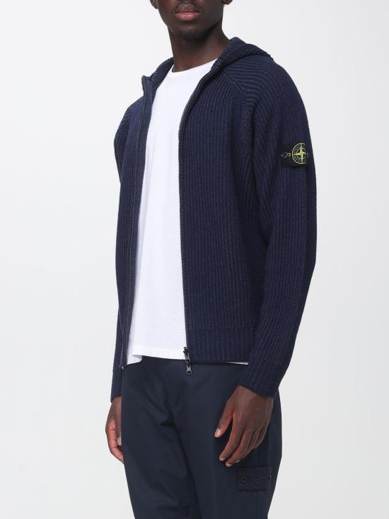 26FW 스톤 아일랜드 캐시미어 후드 가디건 5100067S0N21 V0020 Blue - STONE ISLAND