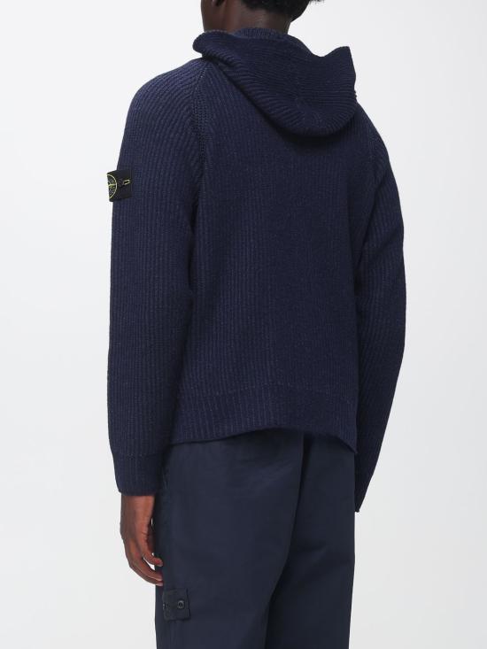 26FW 스톤 아일랜드 캐시미어 후드 가디건 5100067S0N21 V0020 Blue - STONE ISLAND