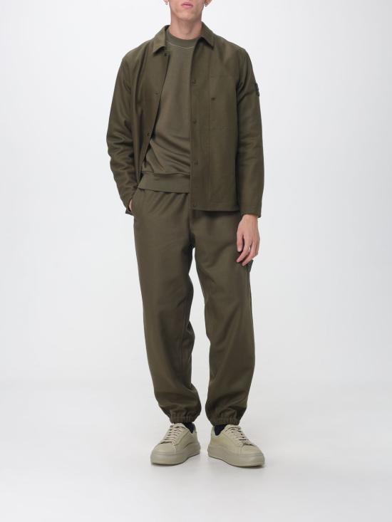26FW 스톤 아일랜드 고스트 울 나일론 플란넬 오버셔츠 1200020S0F24 V0054 Military - STONE ISLAND
