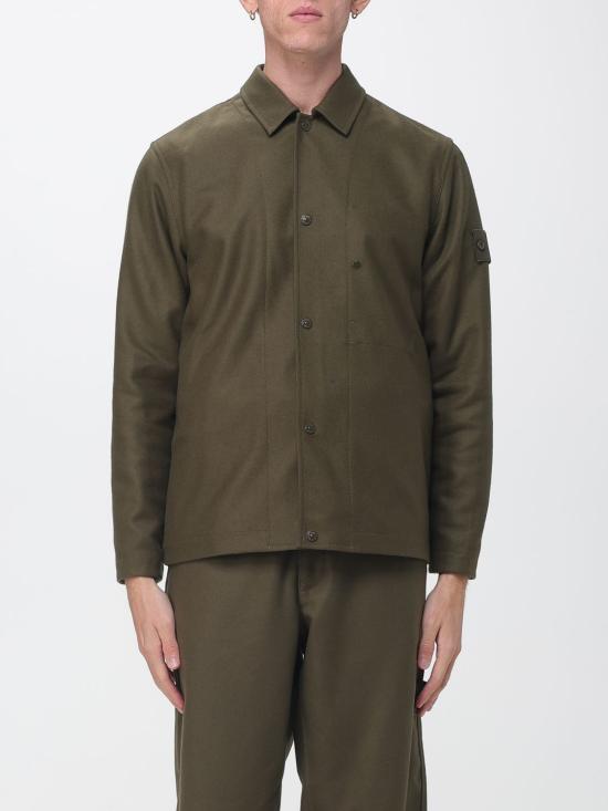 26FW 스톤 아일랜드 고스트 울 나일론 플란넬 오버셔츠 1200020S0F24 V0054 Military