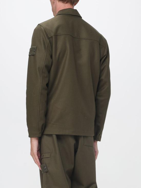 26FW 스톤 아일랜드 고스트 울 나일론 플란넬 오버셔츠 1200020S0F24 V0054 Military - STONE ISLAND