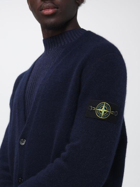 26FW 스톤 아일랜드 알파카 블렌드 루즈핏 브이넥 가디건 5100046S0N22 V0M60 Blue 1 - STONE ISLAND