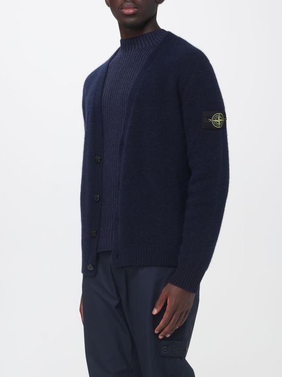 26FW 스톤 아일랜드 알파카 블렌드 루즈핏 브이넥 가디건 5100046S0N22 V0M60 Blue 1 - STONE ISLAND