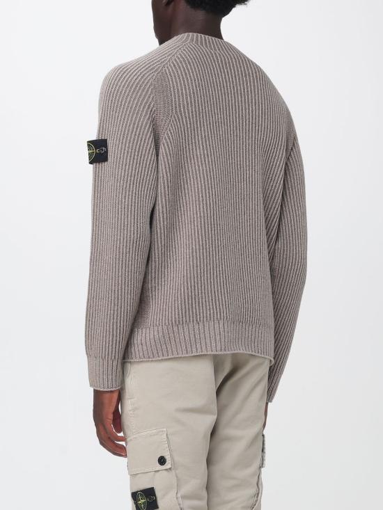 26FW 스톤 아일랜드 리버서블 바니제 캐시미어 루즈핏 크루넥 스웨터 5100043S0N21 V0094 Beige - STONE ISLAND