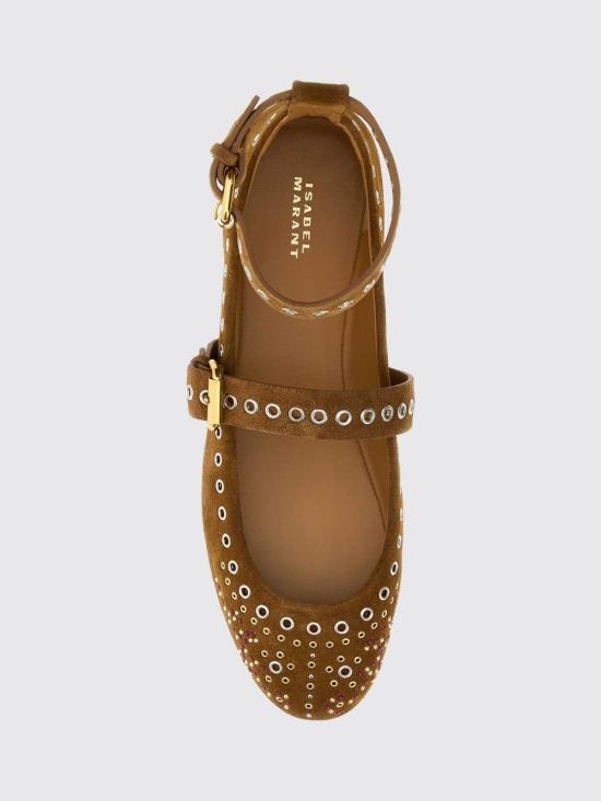 26FW 이자벨마랑 발레리나 스터드 스웨이드 발레 플랫슈즈 BN0037FAD3A39S 50CO Brown - ISABEL MARANT