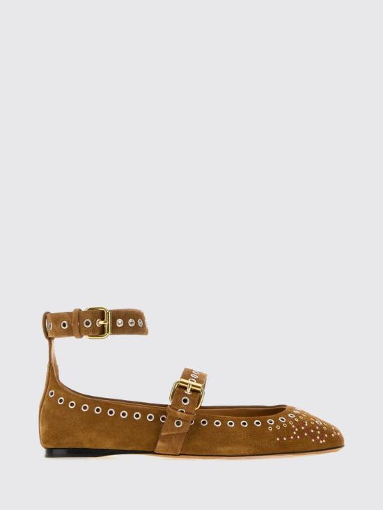26FW 이자벨마랑 발레리나 스터드 스웨이드 발레 플랫슈즈 BN0037FAD3A39S 50CO Brown
