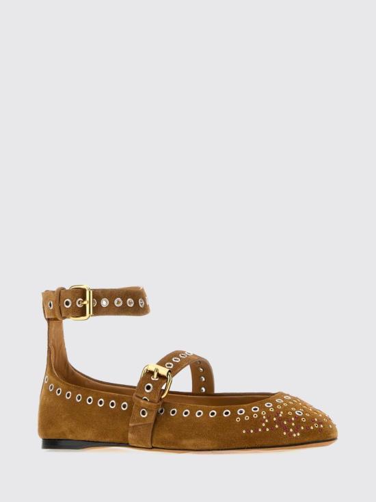 26FW 이자벨마랑 발레리나 스터드 스웨이드 발레 플랫슈즈 BN0037FAD3A39S 50CO Brown - ISABEL MARANT
