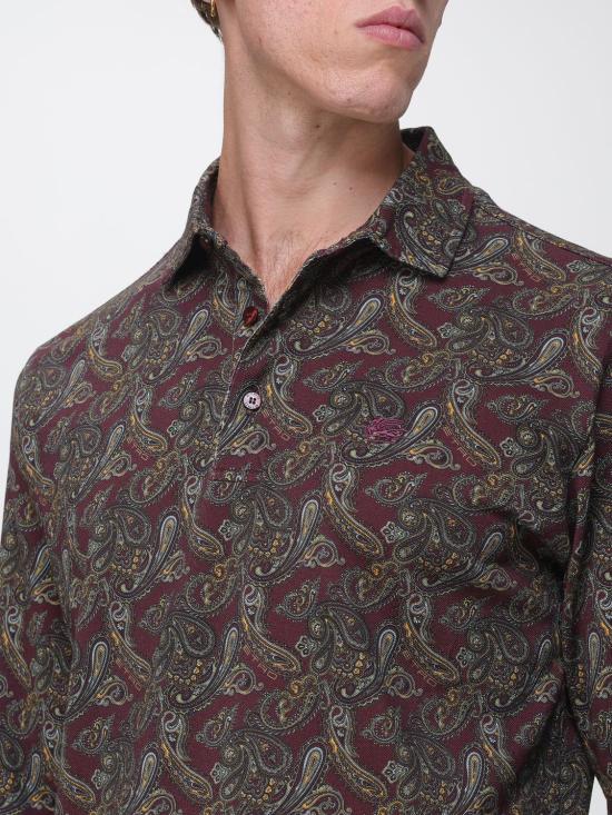 26FW 에트로 폴로 티셔츠 MRMD0026AK1CI X0865 Burgundy - ETRO