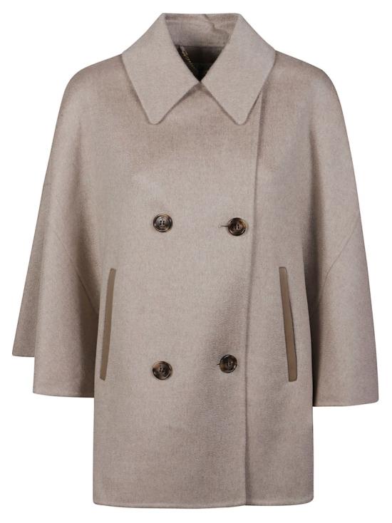 26FW 막스마라 드롭 숄더 더블 브레스트 캐시미어 트렌치 코트 2624736111600 Grey