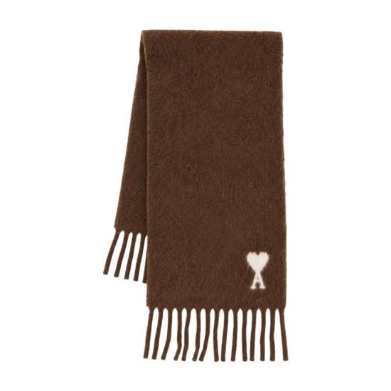 26FW 아미 알파카 아미 드 꾀흐 스카프 USF673 AW0004 2221 BROWN - AMI