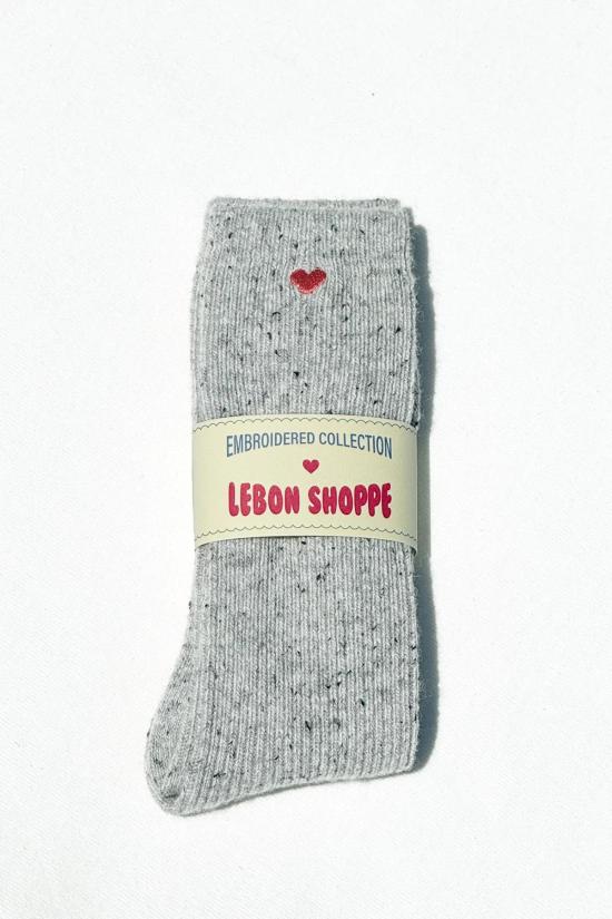  르 본 숍 양말 르봉숍 자수 스노우삭스 쿠키앤크림 - LE BON SHOPPE